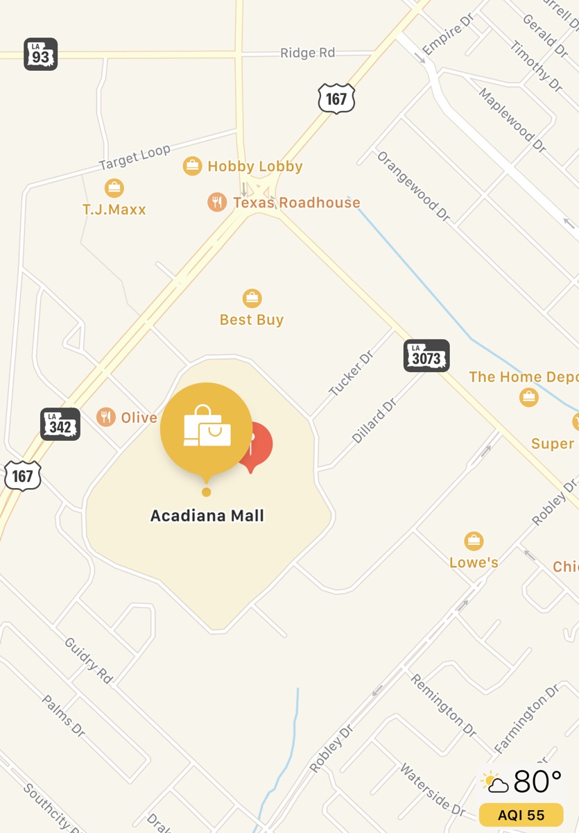 Acadiana Mall map