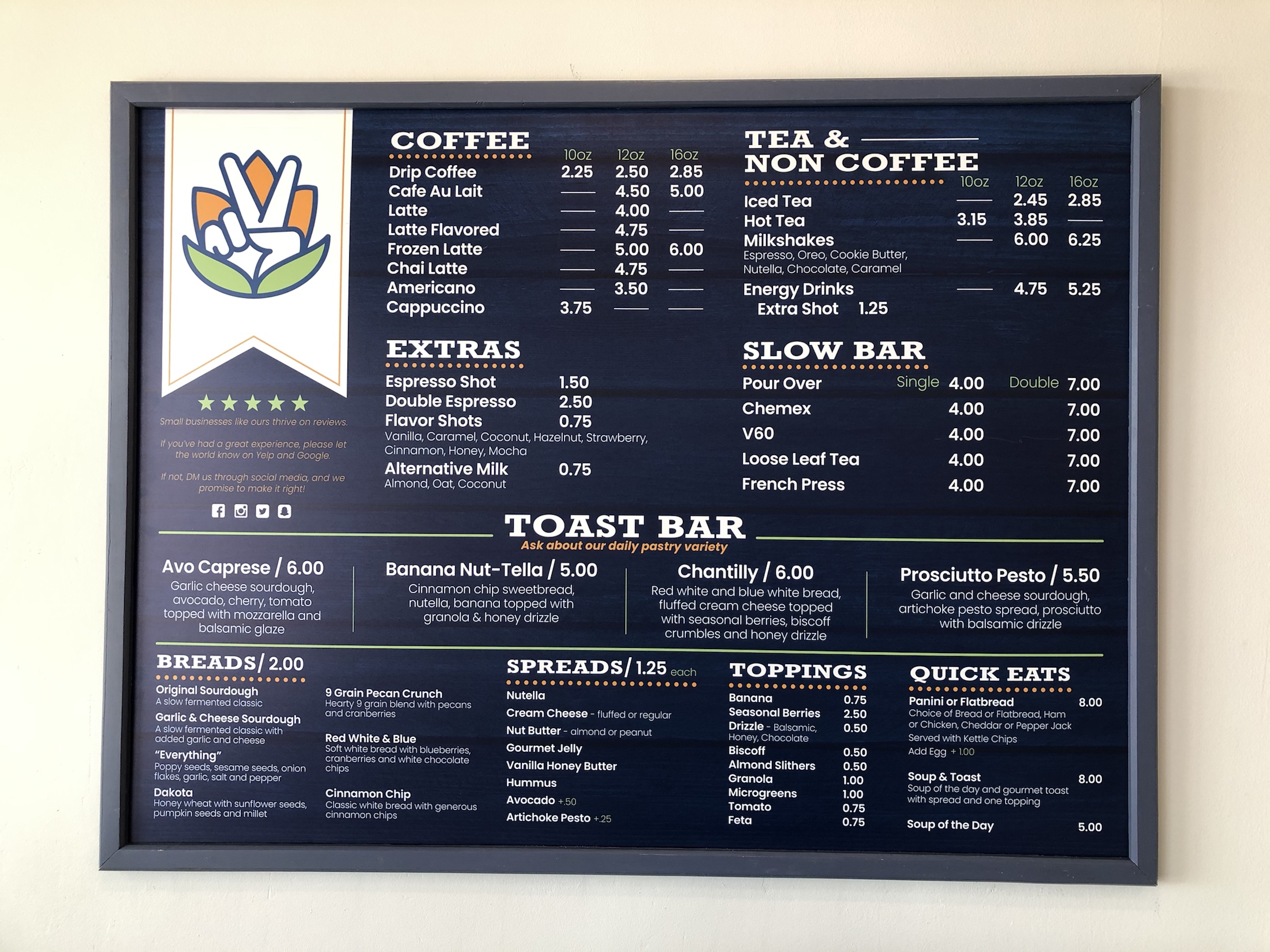 menu — Huya Craft Coffee