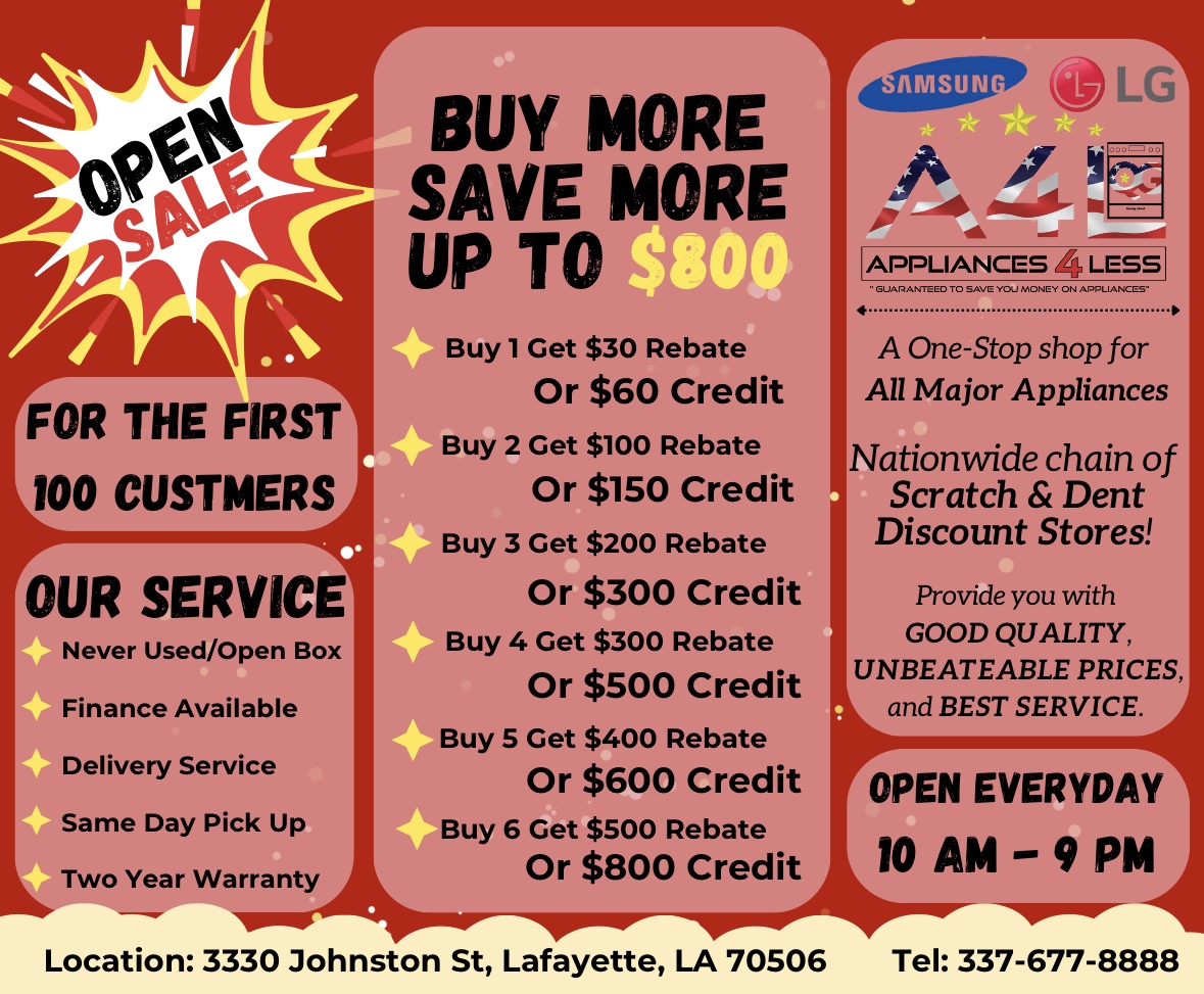 Appliances 4 Less, A New Discount Appliance Store Now Open On